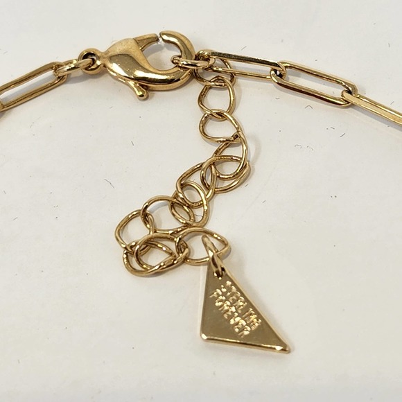 Sterling Forever 14K Gold Plate Initial A Pendant Chain Link Necklace Textured - Picture 4 of 6